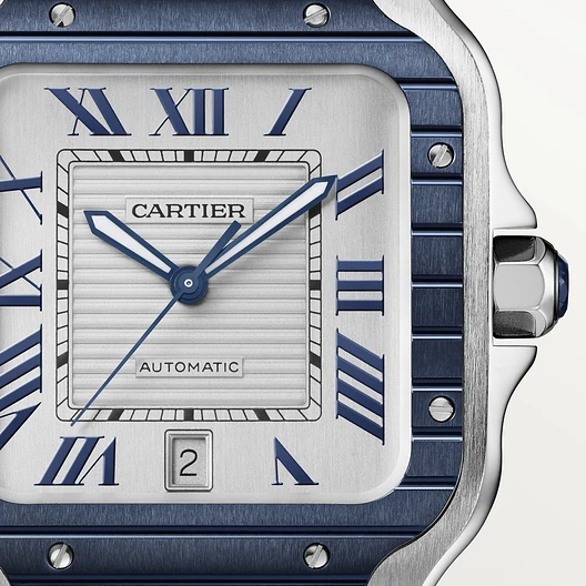 Cartier SANTOS Blue PVD Bezel 39.8mm