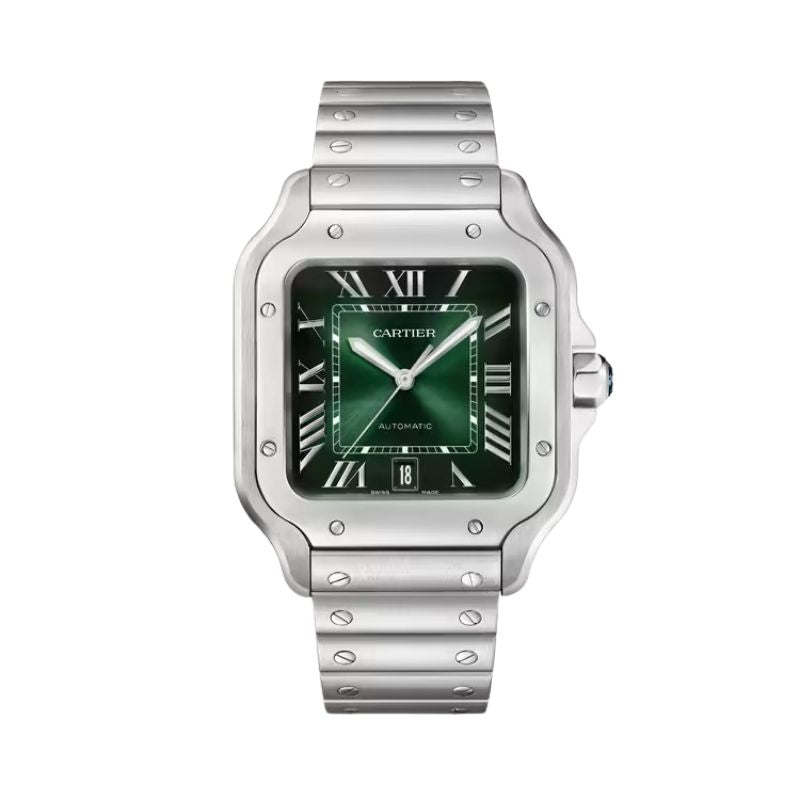 Cartier Santos Stainless Steel Green Dial