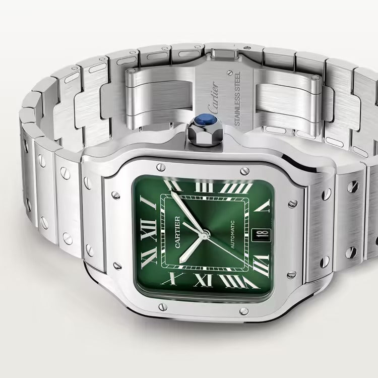 Cartier Santos Stainless Steel Green Dial