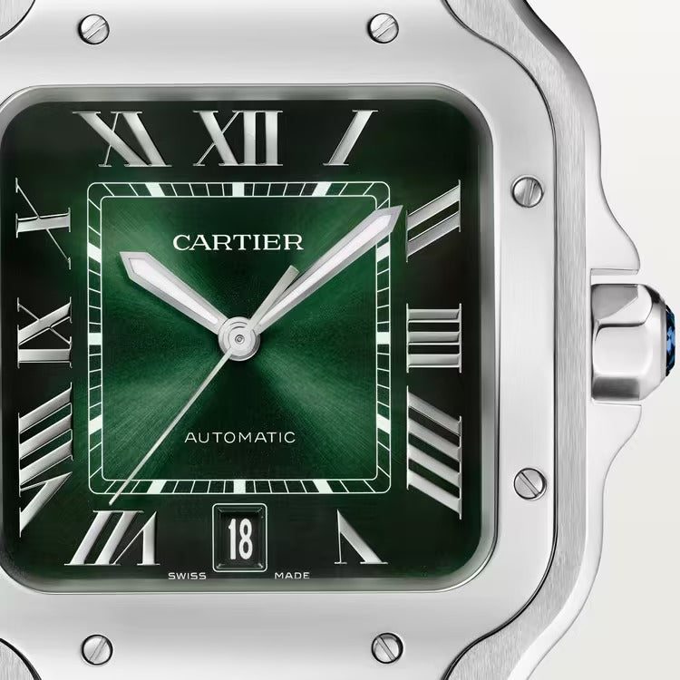 Cartier WSSA0062 Santos Stainless Steel Green Dial 